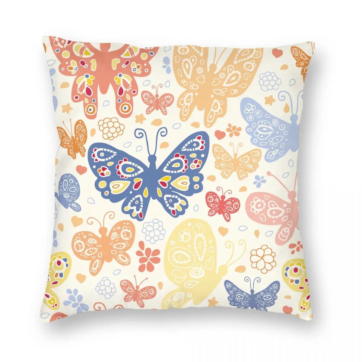 

Наволочка с узором бабочек, напечатанная полиэстеровая наволочка, украшение, красочная наволочка с бабочками, наволочка, домашняя квадратная X 66x66cm светло-серый