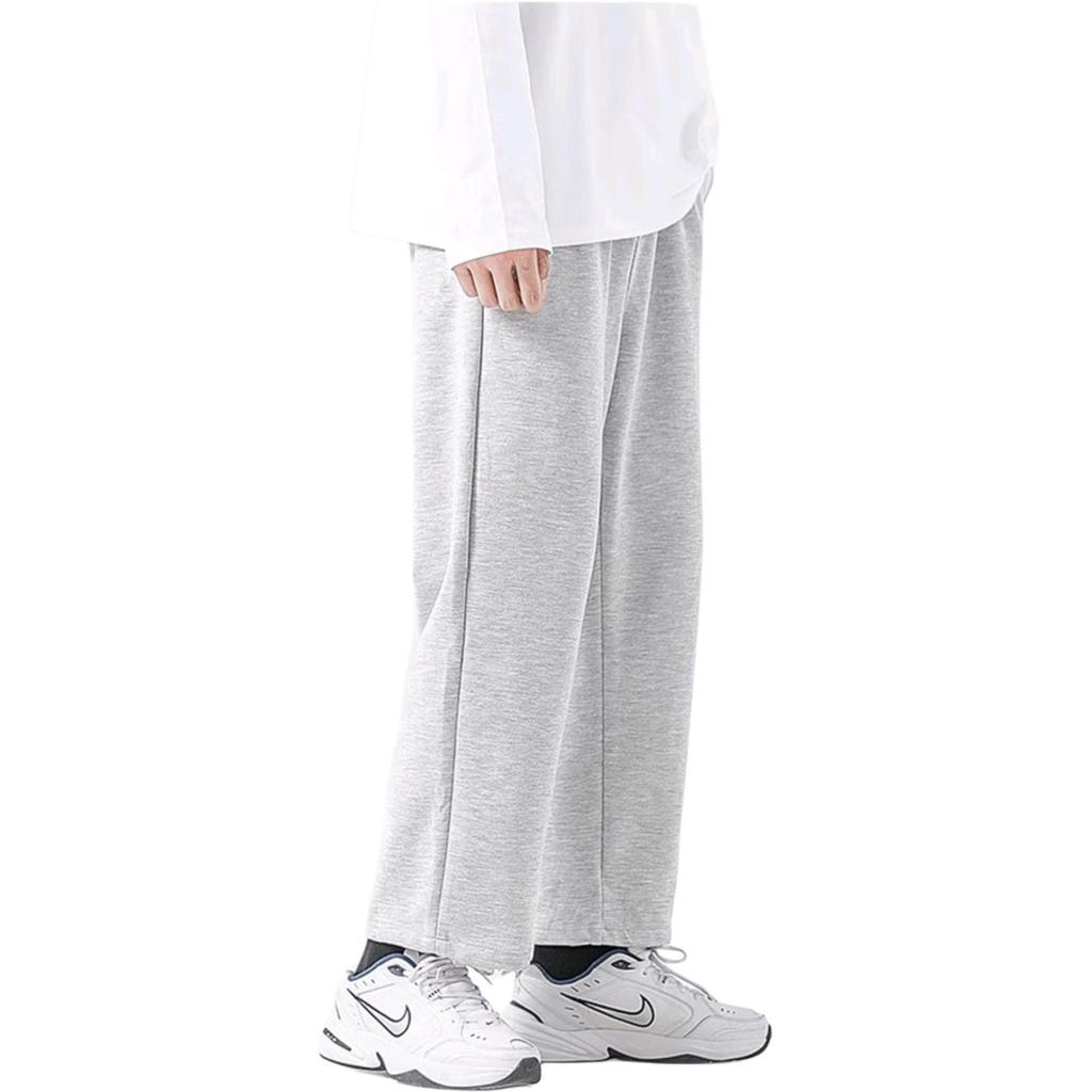Li-Ning Breathable Loose Mid-Waist Straight Leg Casual Pants Men Bottoms Light-Gray AKLUA01-2