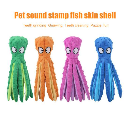 Plush Octopus Dog Chew Toy Small Medium Large Dog Cat Squeaky Stuffed Octopus Doll Indoor Outdoor Stress Relief Interactive Teething Toy Pet Supplies