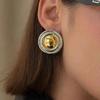IngeSight.Z 2026 New Fashion Vintage Round Geometry Stud Earring Women Stainless Steel Gold Color Waterproof Jewelry Accessories