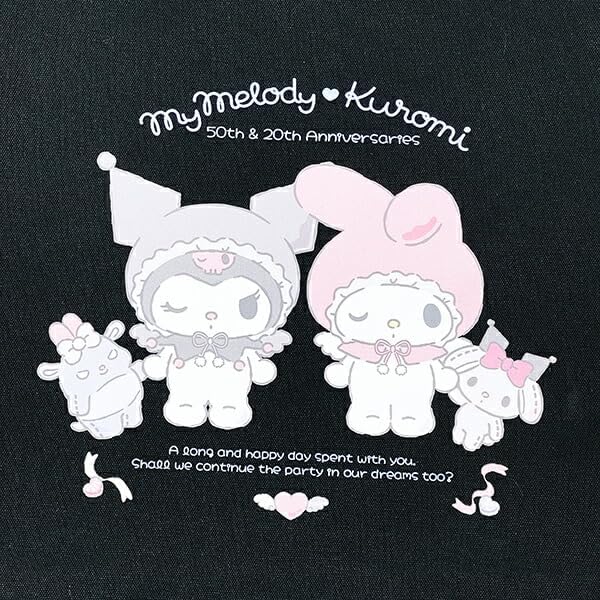 My Melody Kuromi Anniversary Angel Tote Bag Black 50th&20th
