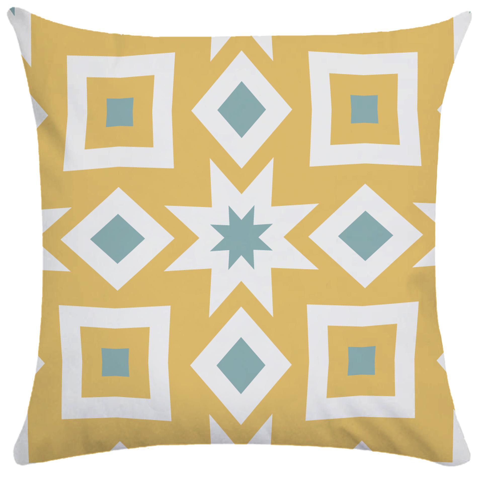 

Желтый, синий, геометрическая полоса, кривая, принт, чехол для подушки, украшение для дома, гостиной, дивана, квадратная подушка, наволочка 50X50CM