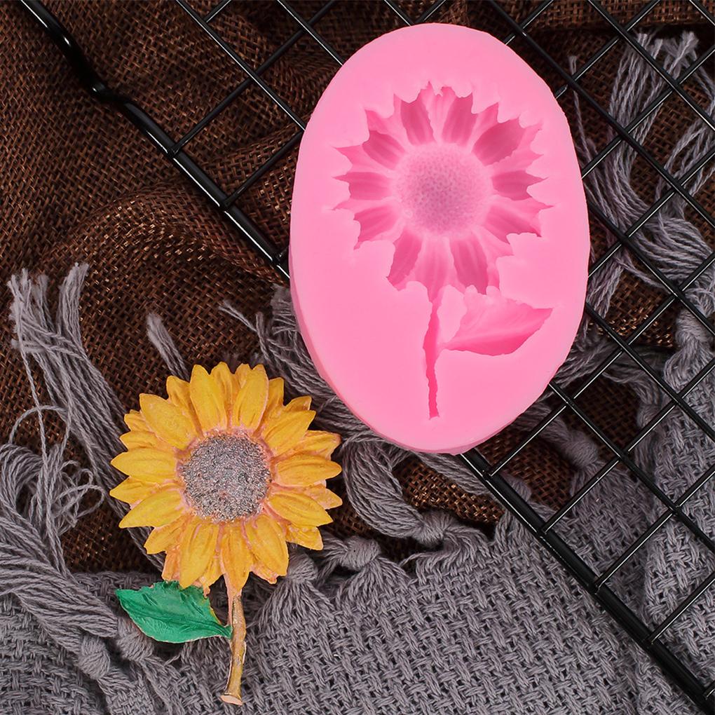 Silicone Sunflowers Shape Mold Cute Reusable Non-stick Heats-resistant Sugar Candy Chocolate Home Kitchen Mould
