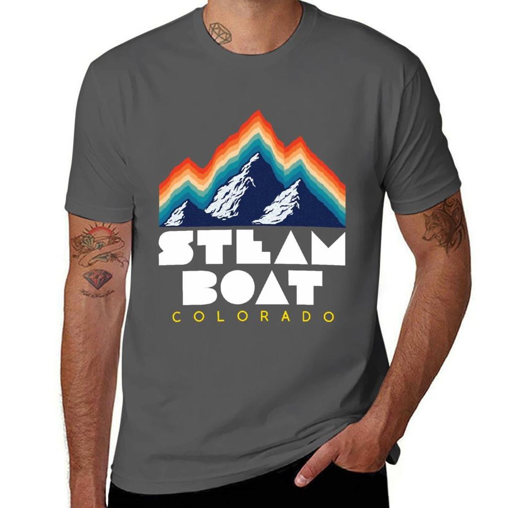 Steamboat Coloradousa Ski Resort 1980s Retro Tshirt Minimalist Graphic Tee Shirt