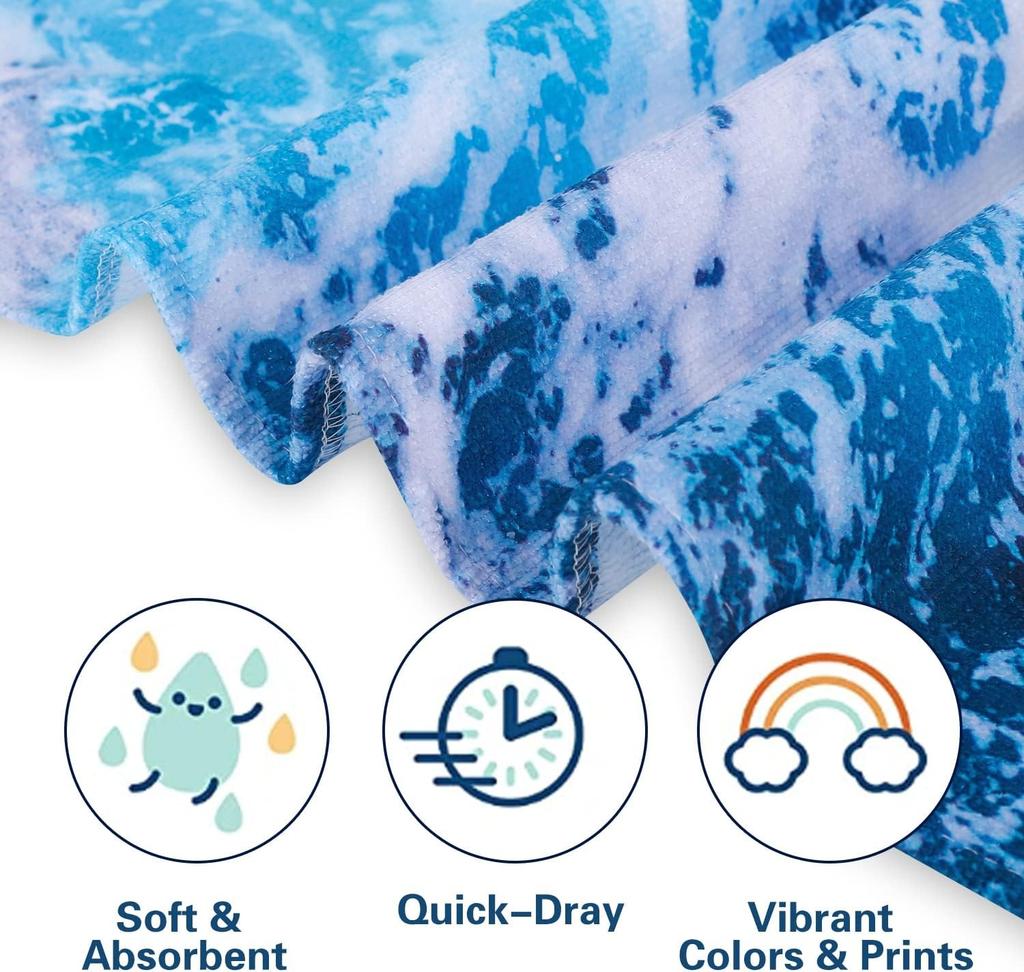 1PC Oversized Ocean Wave Beach Towel for friends Gifts Towel Quick-Dry Towel For Bath Yoga Tourism Beach GYM Camping Swimming