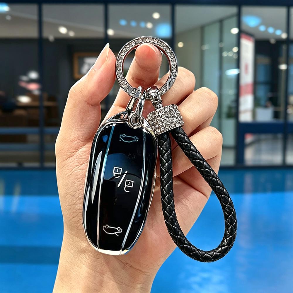 Silberne Kante TPU Auto Keyless Schale Fob Für Tesla Model 3 Y X Model S Schutz Hülle für Auto Fernbedienung Schlüssel Zubehör
