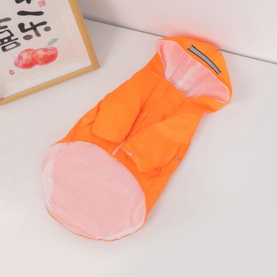 Yousheng Pet Raincoat Reflective Stripe Fastener Tape Traction Hole Full Body Coverage Brim Layered Hooded Cloak for Outdoor