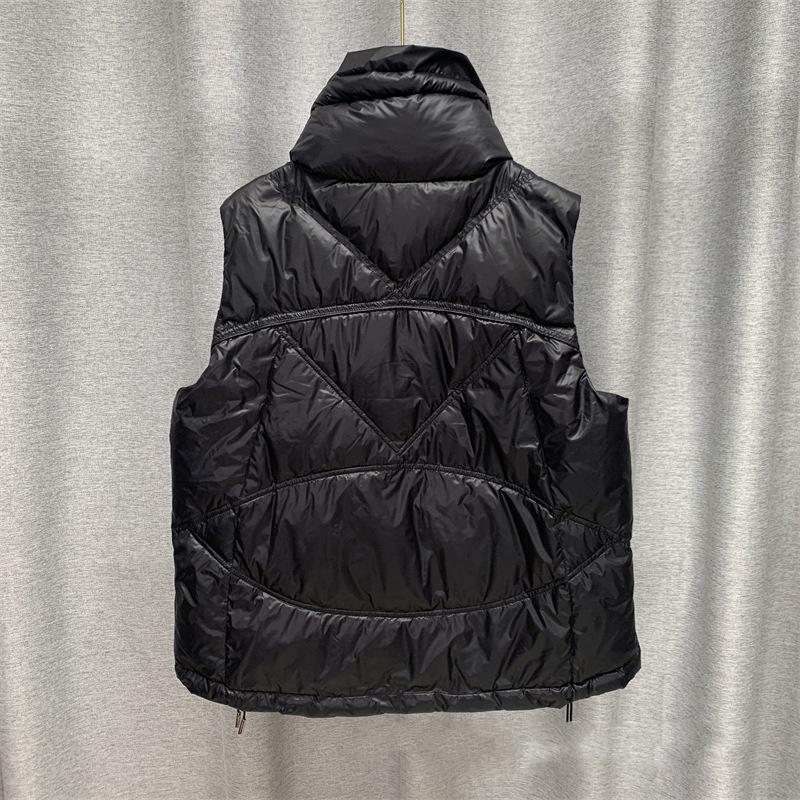 Invierno mujer cuello alto Color sólido sin mangas chaleco cálido cuello alto suelto Chic pato blanco abajo abrigo