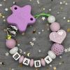 Custom Personalized Name Pacifier Clips BPA Free Silicone Silicone Baby Pacifier Clips Colorful Pacifier Chain Holder Teething