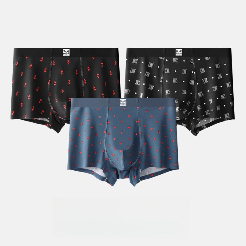 

3 шт. Мужское нижнее белье Мужские шорты-боксеры с принтом игральных карт 4XL