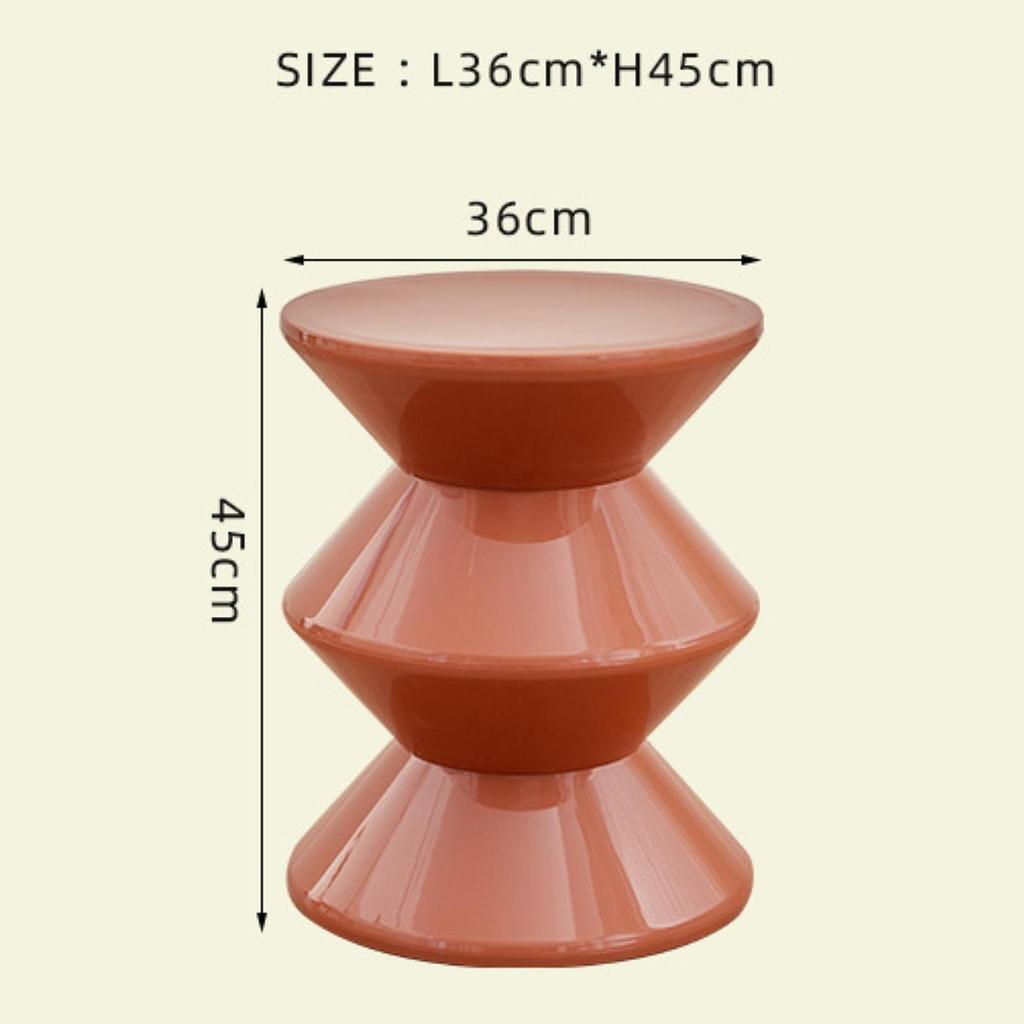 PP Hourglass Shape Stool As Bedside End Table, Space Efficient Entryway Bench