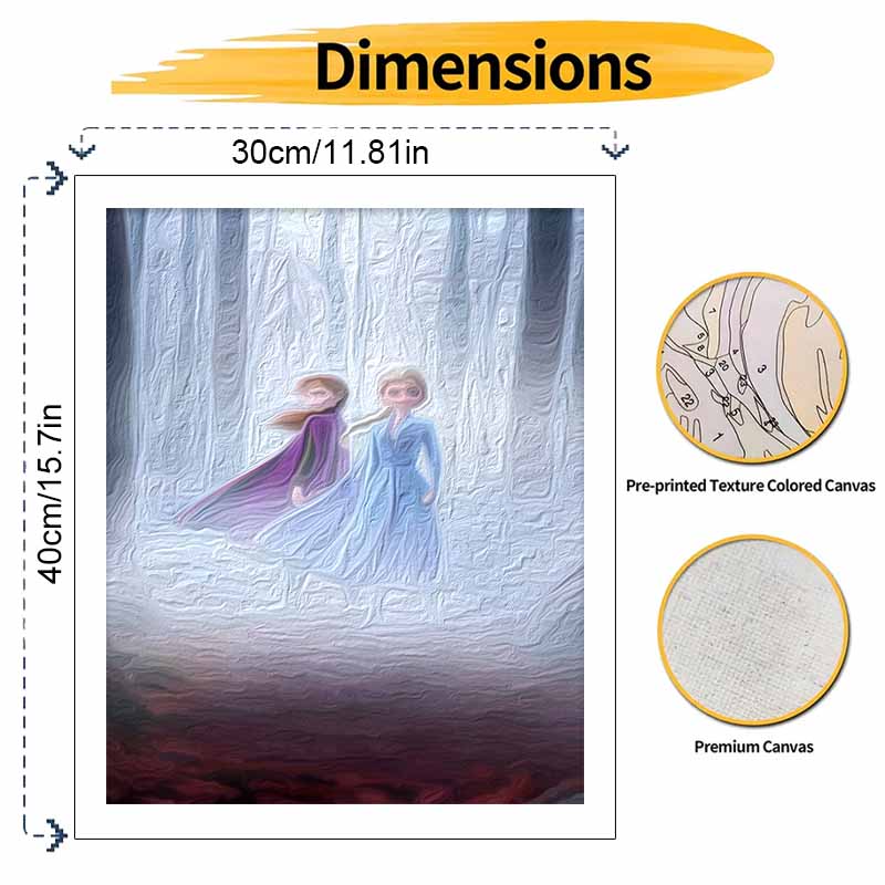 Disney Paint By Number Kit Frozen 2 Elsa Anna Drawing Canvas DIY Wall Art Picture Home Decor For Adults Painting Gifts Craft Hobby