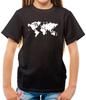 Vierkante Kaart - Kinder T-shirt - Wereld - Pixels - Gamer - Gaming - Computer - Kaarten