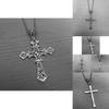 Cross Necklace For Men With Alloy Pendant And Chain Fashion Street Style For Daily Wear