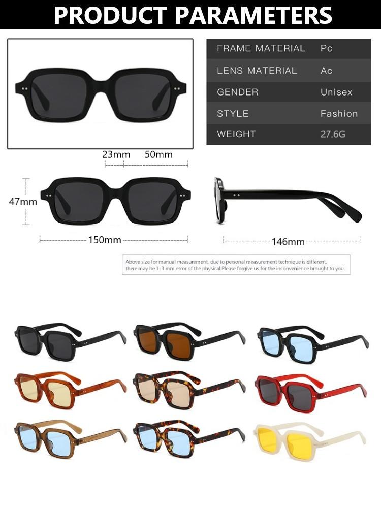 Vintage Punk Rivets Square Sunglasses Women Brand Designer Oversized Retro Black Sun Glasses Shades Men Goggle Oculos De Sol