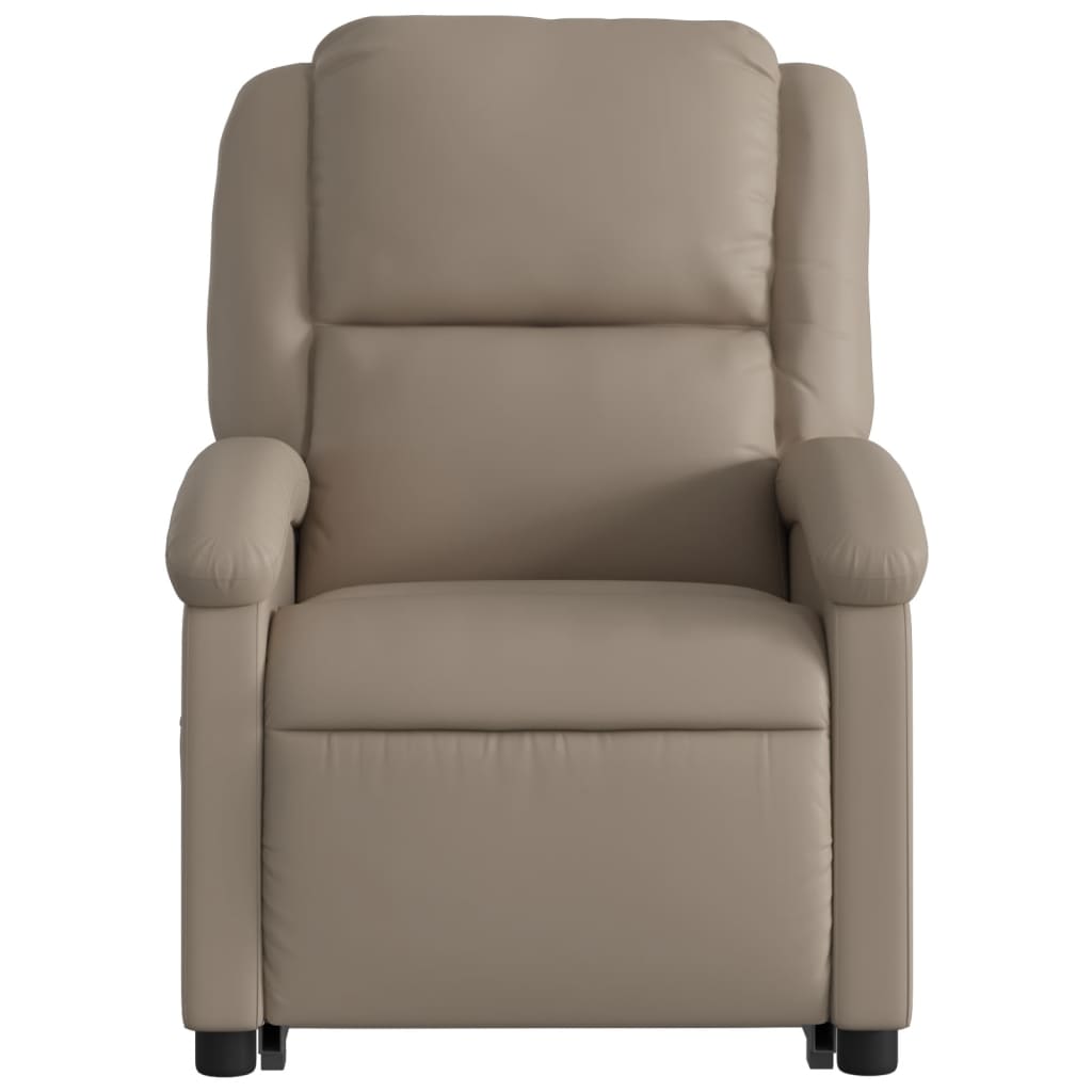 Recliner Chair with Lift Assist Electric Cappuccino Faux Leather