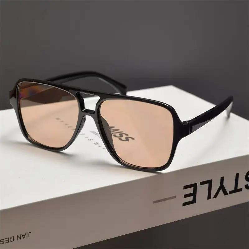 New Classic Brand Double Bridge Sunglasses For Men Women Vintage Oversized Goggle Fashion Driving Eyewear Uv400
