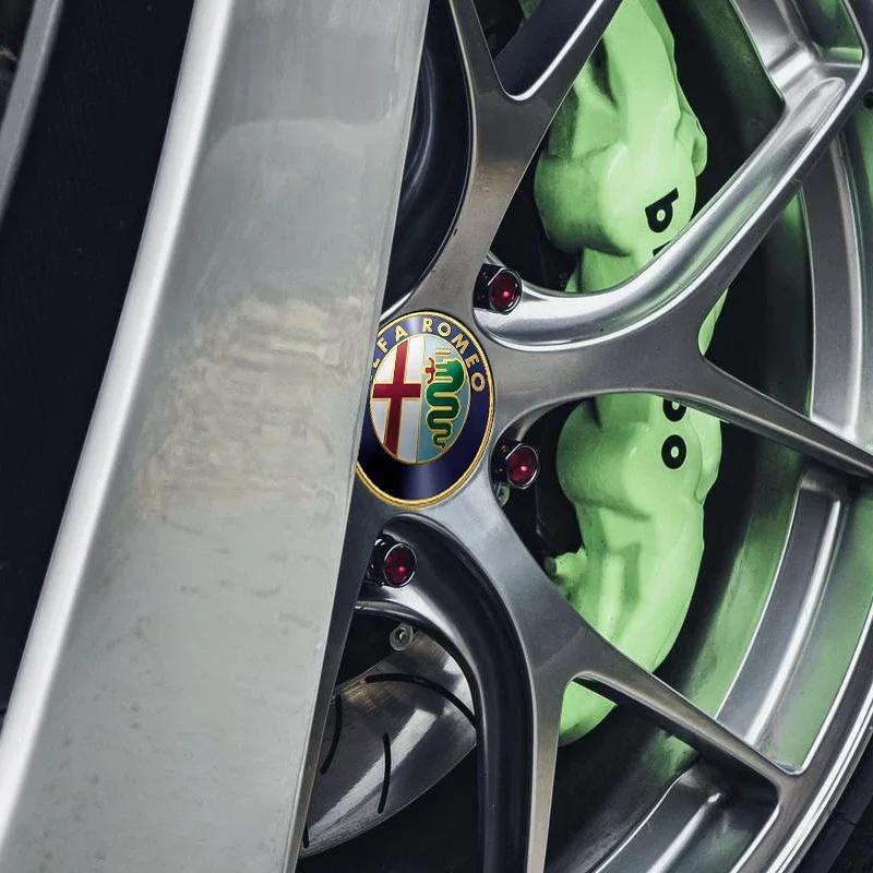 Car Stickers For Alfa Romeo Car-styling 4pcs 56mm Auto Wheel Center Hub Caps Badge Decorative Sticker For Alfa Romeo Giulietta S