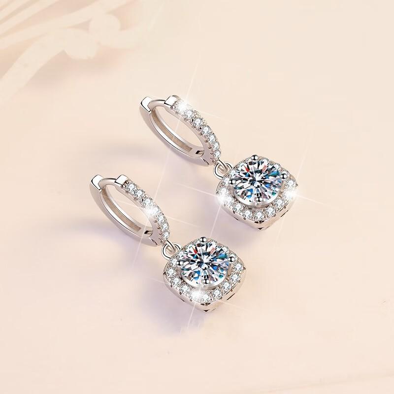 New Exquisite Square Bag Earrings, Ear Buckles, European and American Style Jewelry, Full of Diamond Earrings and Earrings.