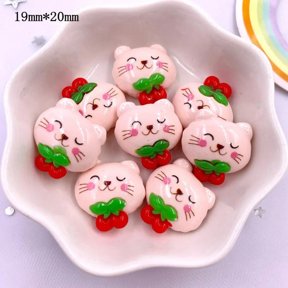 10PCS Painted Resin Kawaii Colorful Cartoon Cat Panda Rabbit Crocodile Figurines Flatback Scrapbook DIY Decor Crafts Accessories