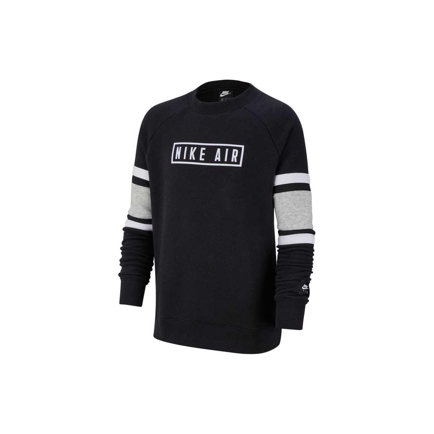 

Nike Round Neck Letter Print Long Sleeve Sweatshirt Kids sweatshirt Black BV3591-010 S