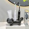 Waterproof Cartoon Cat Toothbrush Base Ceramic Toothbrush Storage Rack Home Use