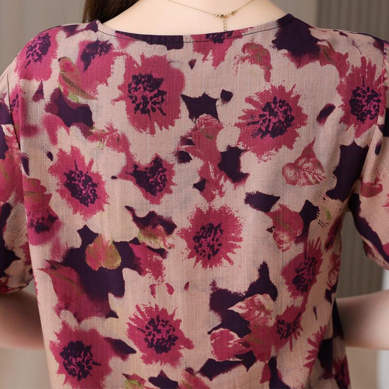 Summer Women's Two Pieces Set Plus Size Elegant Cotton Linen Pant Sets Casual Ladies Clothes