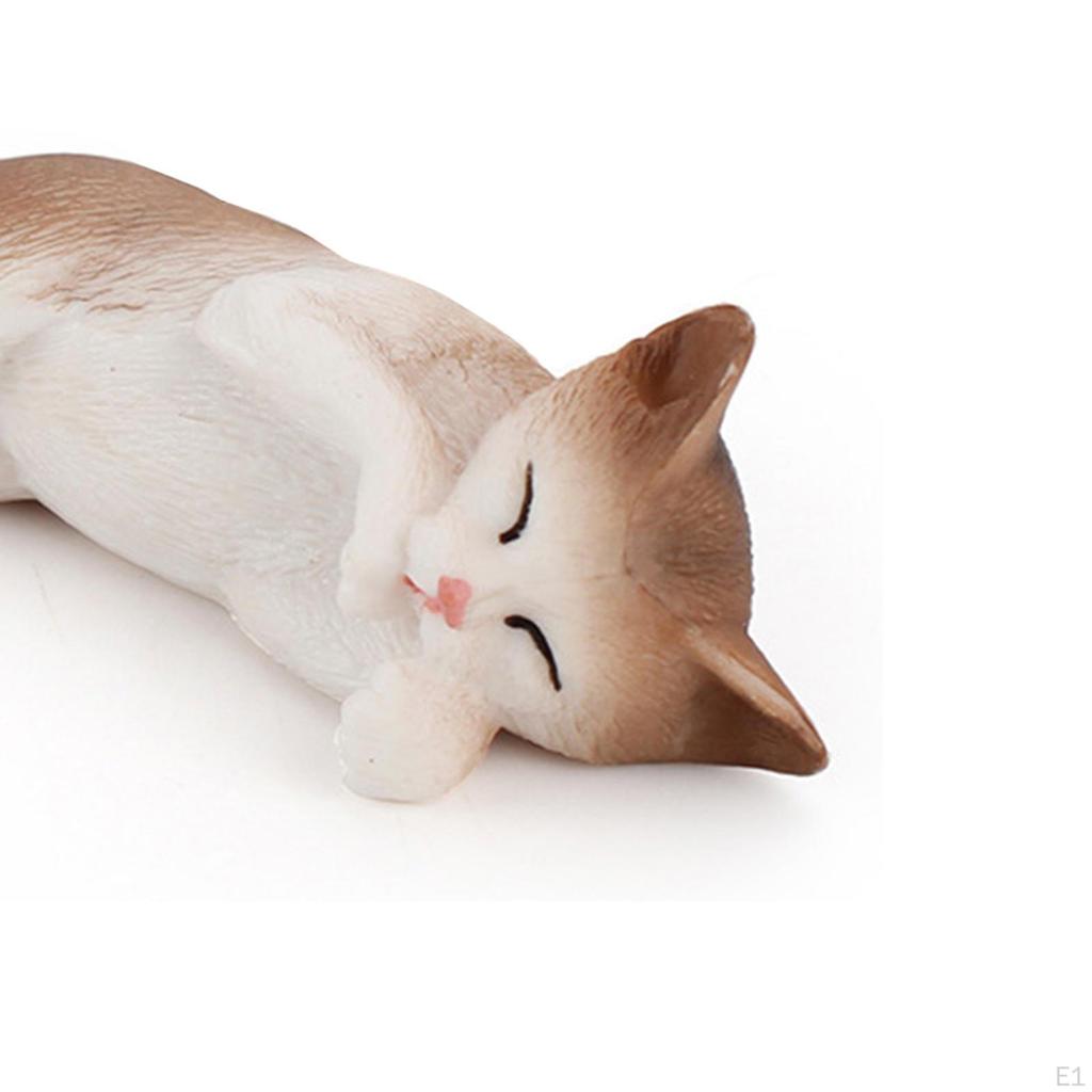 Cat Figurines Toy Cake Topper Hand Painted Gift for Kids