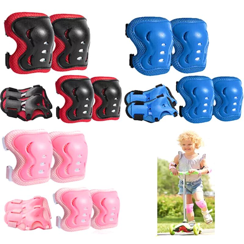 6Pcs/Set Kids Boy Girl Safety Helmet Knee Elbow Pad Sets Crianças Ciclismo Skate Bicicleta Capacete Proteção Segurança Guarda