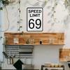 Vintage Metal Wall Art Speed Limit 69 Sign Garage Bar Decor