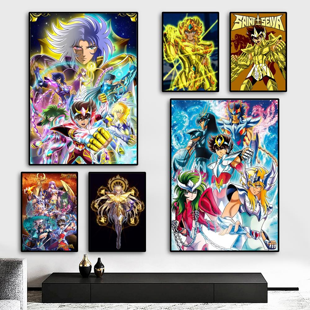 Saint Seiya Classic Anime Painting Calligraphy HD Canvas Poster Living Room Bedroom Bar Aesthetic Decoration