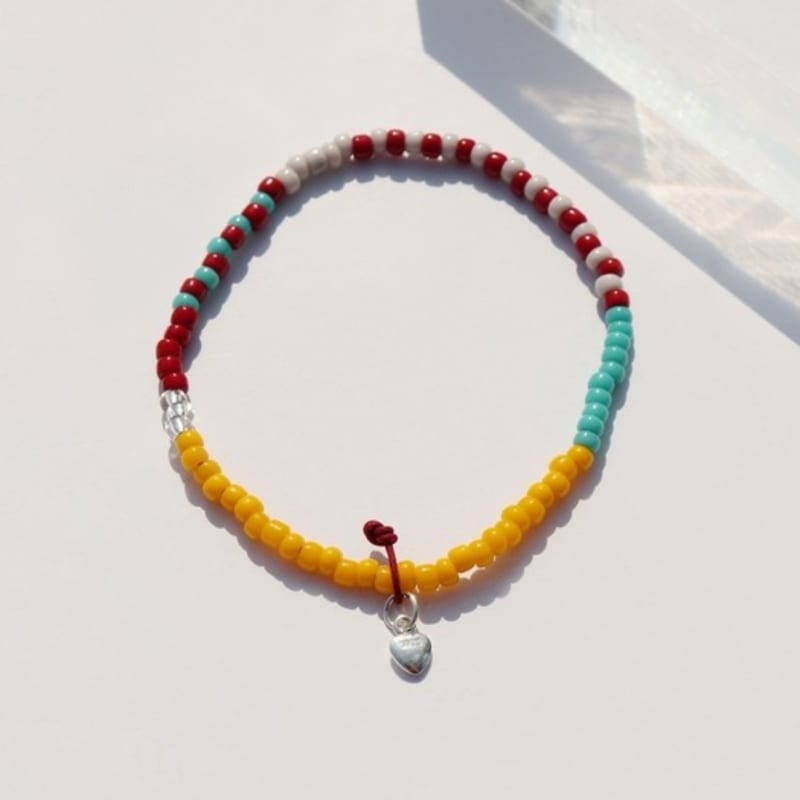 BONBEAU Awesome color line glass beads Bracelet Color mix glass beads banding bracelet