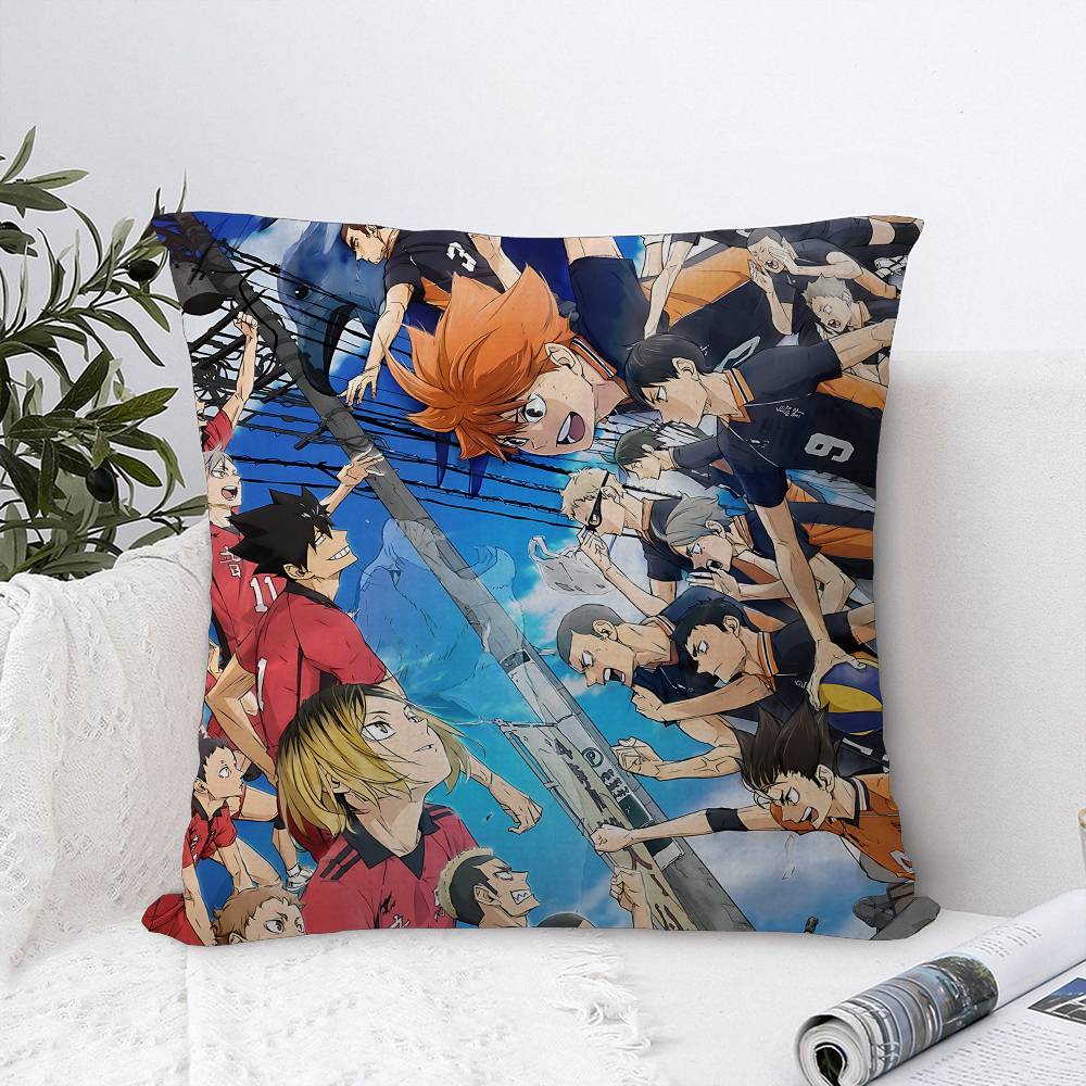 Volleyball Teenager Japan Anime H-Haikyuu Office Cushion Pillowcase Car Cushion Cover45X45CM Lumbar Pillowcase Sofa Pillowcover
