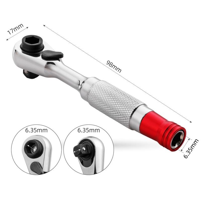 1/4 Inch Socket Ratchet Wrench Screwdriver Bit Holder Multipurpose Repair Tool Rotation Hand Tools