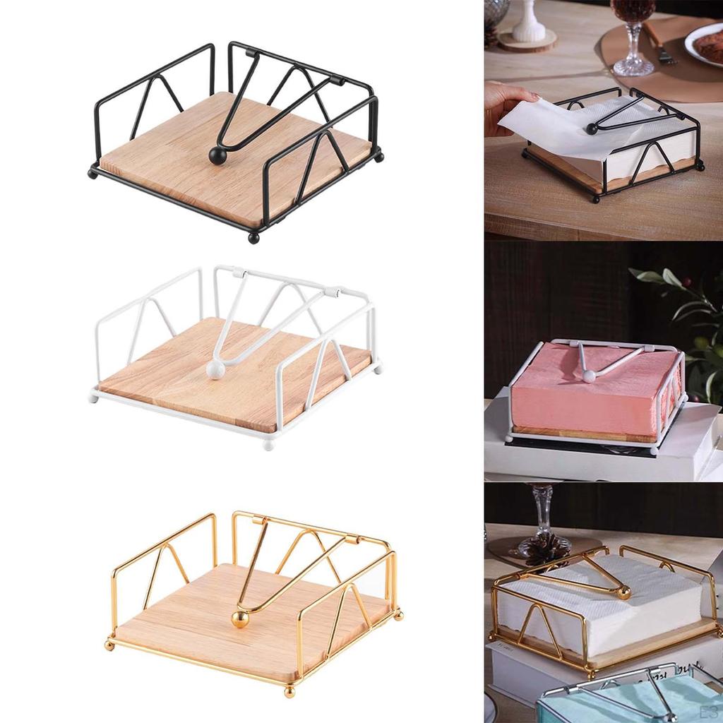 Chic Wooden Base Tissue Rack for Elegant Dining Room Organization