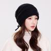 Winter new lazy wind loose stack hat women's versatile face small thickened warm knitted hat