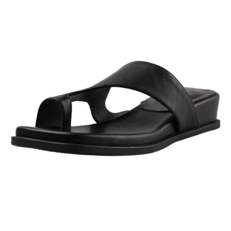 

Модные повседневные сандалии-шлепанцы с перемычкой между пальцами для женщин, лето 2025, новая коллекция, уличная пляжная обувь, элегантные танкетки с металлическим декором, женские шлепанцы 38 чёрный