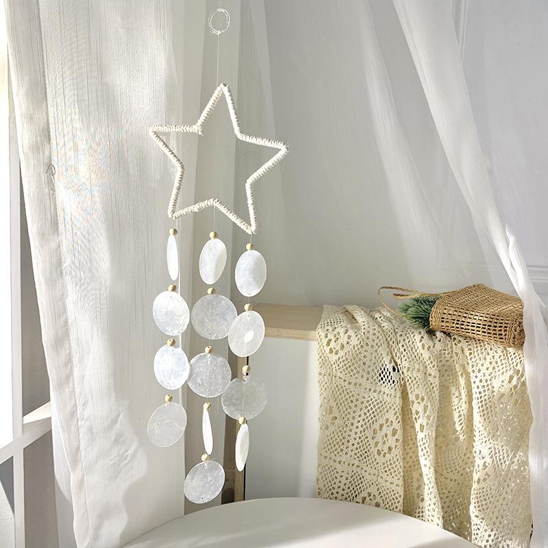 1PC Dream Window Sill Balcony Decoration Simple Colored Natural Shell Wind Chime Bohemian