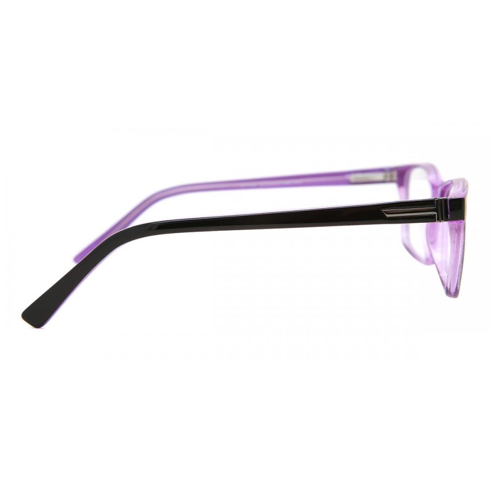 Full Rim Rectangle Black Purple Inside Smartbuy Collection Sandy Cp150e Fashion Unisex Eyeglasses