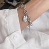 Korean Style Heavy Vintage Letter Plate Bracelet Fashion Trendy Personality Jewelry For Women