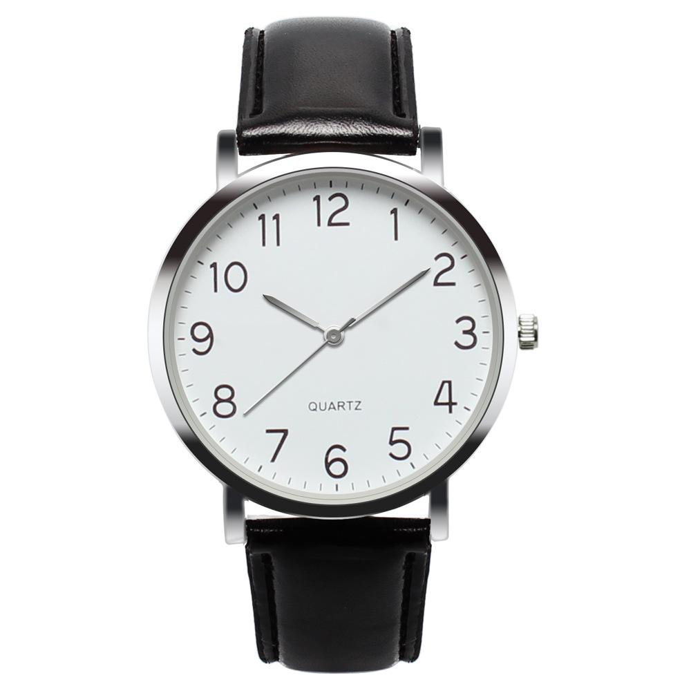 

Simple Stylish Unisex Leather Strap Watch with 12-Hour Dial for Students