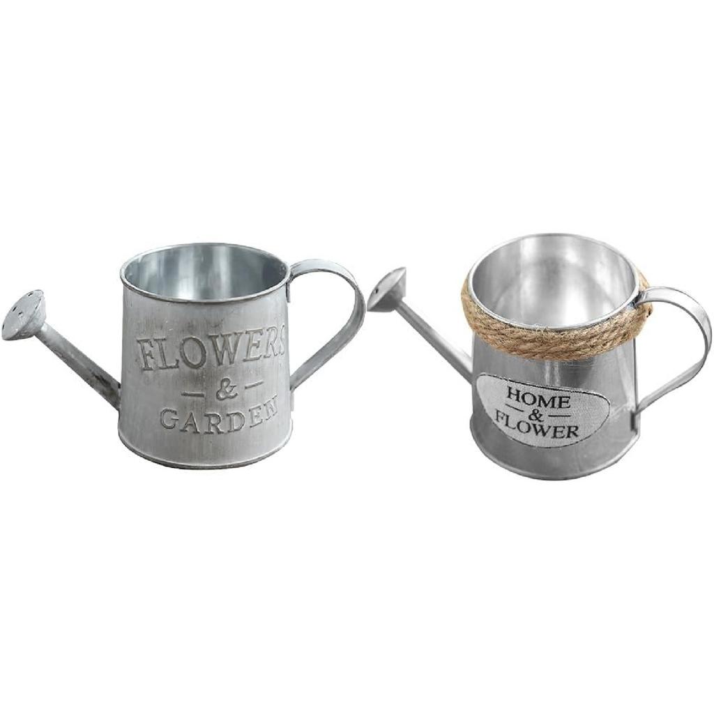 Artibetter 2pcs Tin Watering Can Vases for Centerpieces Mini Flower Pots Mini Metal Buckets Retro Flower Pot Bucket Plants Watering Pot Watering Can