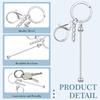 Portable 12 Pcs Beadable Keychain Charm Set Sturdy Alloy Blanks Beading Keyring Accessories for Craft Suppplies Jewelry
