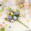 Påsk Konstgjord Blomsterbukett Plast Falsk Blomsterarrangemang med Ägg och Bär för Heminredning 2026 Festtillbehör
