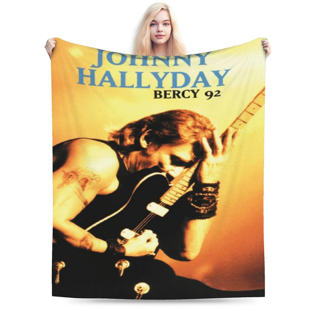 Comfortable Johnny Hallyday rock legend Blanket Accessories Room Decorative Blanket Throw Ultra-Soft Flannel for Couch
