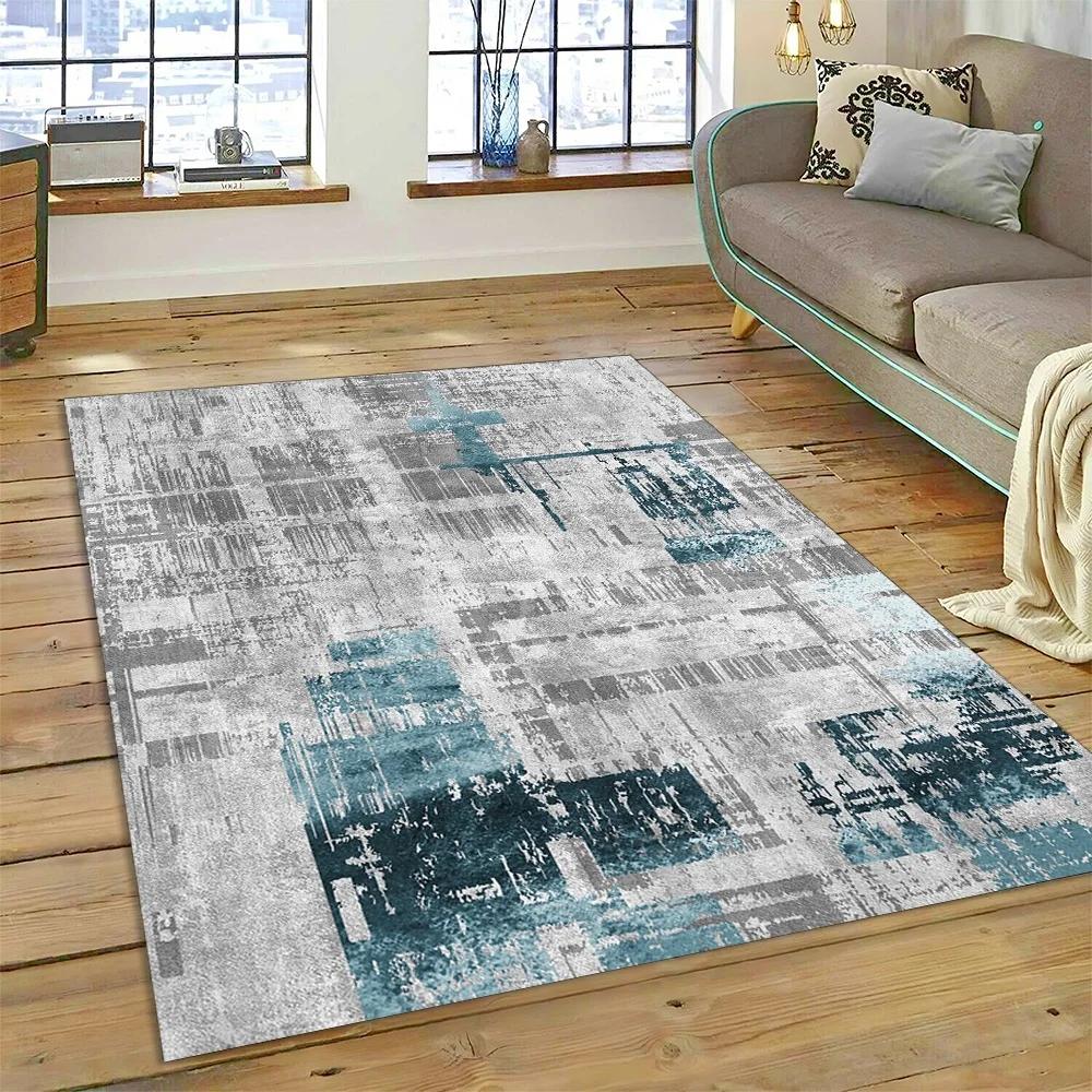 2025 New Style Bohemian Abstract Modern Art Geometry Carpet Rug for Living Room Bedroom Home Sofa Decoration,Non-slip Floor Mat