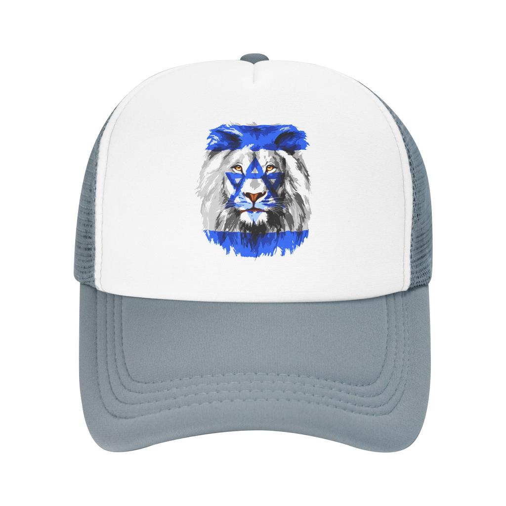 Flag of Israel Lion Jewish Israel Flag Mesh Baseball Caps Unisex Women HipHop Trucker Hat Hats Adjustable Summer Trucker Caps