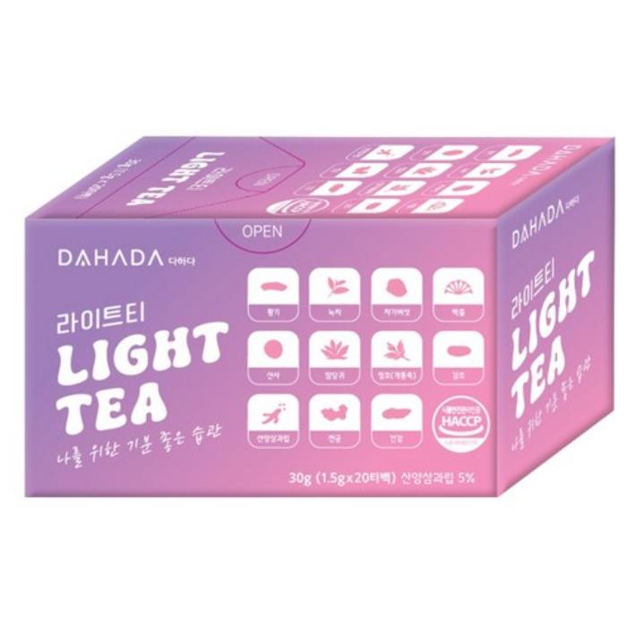 Dahada Light Tea 20 Tea Bags Mild & Refreshing Daily Herbal Blend 1 box