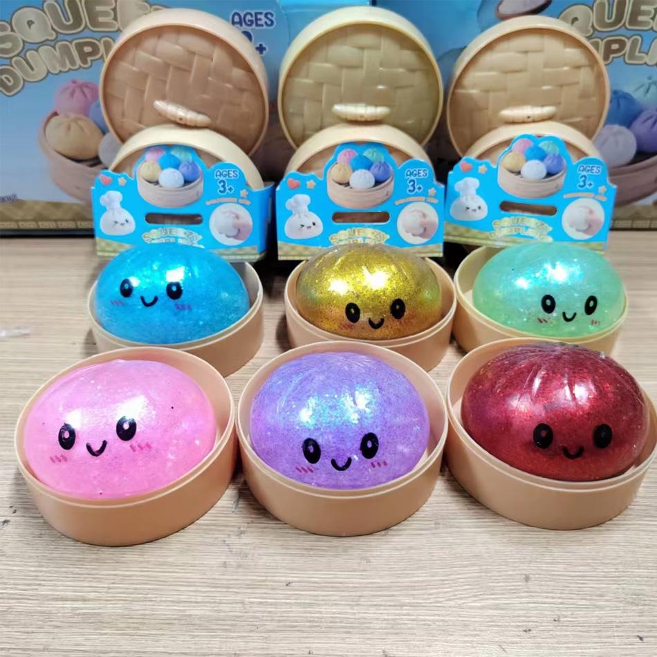 Topmix Glitter Dumpling Glitter Dumpling Squishy With Box Dumplings Sensory Squeeze Toy For Stress Relief Wholesale
