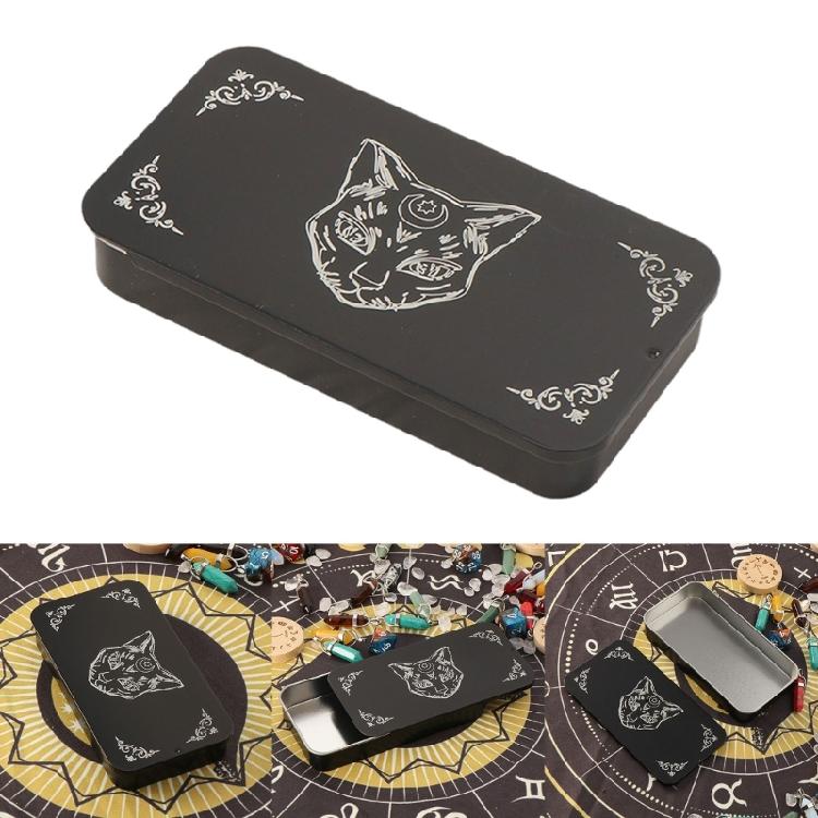 Portable Tarots Card Box Astrologys Divination Storage Case Iron Tarots Card Storage Case for Witches Decoration